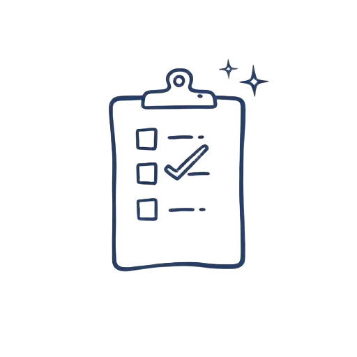 Ilustração de checklist do quiz do colchão ideal